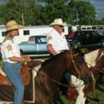 Minnie and I at the Posse meeting Corky and his horse.