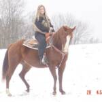 That is me riding Gypsy on a very cold and snowy day.
